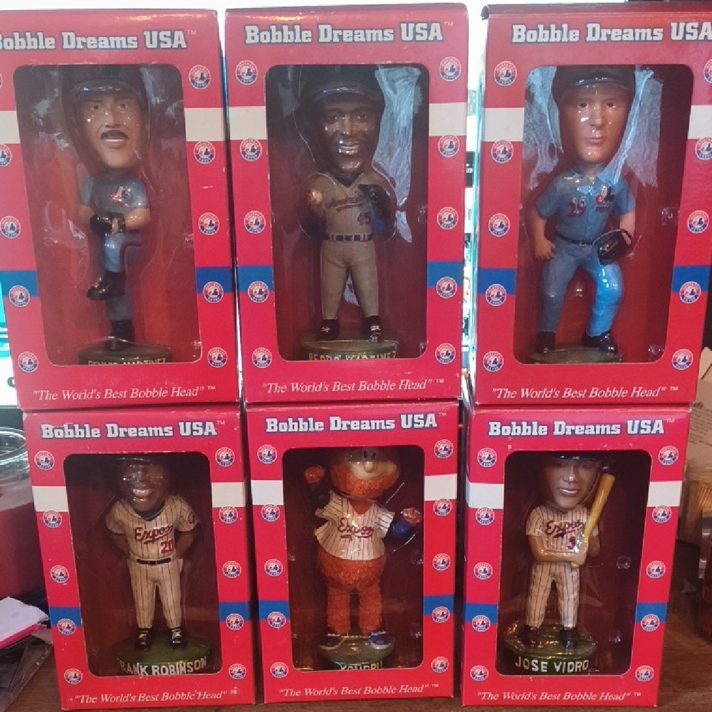 6 Vintage Limited Edition Montreal Expos Bobbleheads Numbered Stadium Give-A-Way